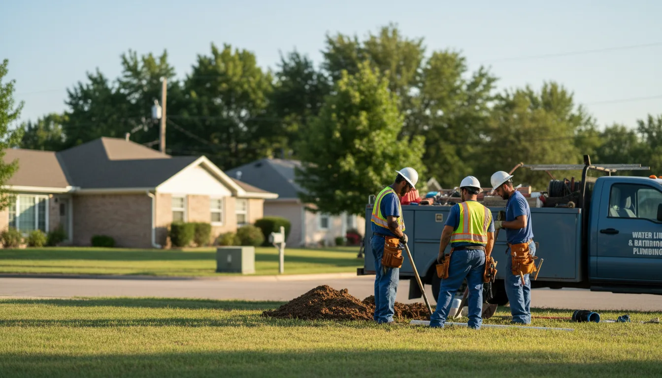 Residential water line and bathroom plumbing service in Alma, AR